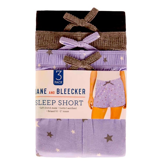 Jane and Bleecker Ladies Sleep Short, 3-pack (Black Pack) - Picture 1 of 6